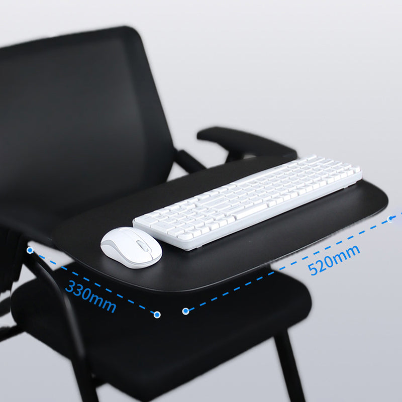 Black Metal Frame Modern Task Chair with Arms Conference Chair with Mid Back Clearhalo 'furn' 'furn_office_chair' 'Furniture' 'furniture_office_chair' 'Office Chairs' 'Office Furniture' 'office_chair' 5011003