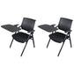Black Metal Frame Modern Task Chair with Arms Conference Chair with Mid Back Textured Black 2 Piece Set Clearhalo 'furn' 'furn_office_chair' 'Furniture' 'furniture_office_chair' 'Office Chairs' 'Office Furniture' 'office_chair' 5011009