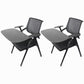 Mid Back Conference Chair with Fixed Arms Modern Office Chair with Metal Frame Black 2 Piece Set Clearhalo 'furn' 'furn_office_chair' 'Furniture' 'furniture_office_chair' 'Office Chairs' 'Office Furniture' 'office_chair' 5011021