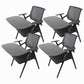 Mid Back Conference Chair with Fixed Arms Modern Office Chair with Metal Frame Black 4 Piece Set Clearhalo 'furn' 'furn_office_chair' 'Furniture' 'furniture_office_chair' 'Office Chairs' 'Office Furniture' 'office_chair' 5011022