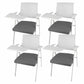 Mid Back Conference Chair with Fixed Arms Modern Office Chair with Metal Frame Grey 4 Piece Set Clearhalo 'furn' 'furn_office_chair' 'Furniture' 'furniture_office_chair' 'Office Chairs' 'Office Furniture' 'office_chair' 5011034