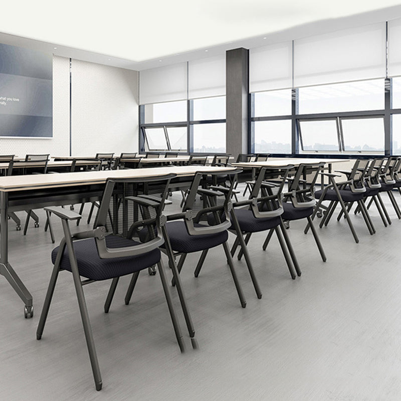 Mid Back Conference Chair with Fixed Arms Modern Office Chair with Metal Frame Clearhalo 'furn' 'furn_office_chair' 'Furniture' 'furniture_office_chair' 'Office Chairs' 'Office Furniture' 'office_chair' 5011038