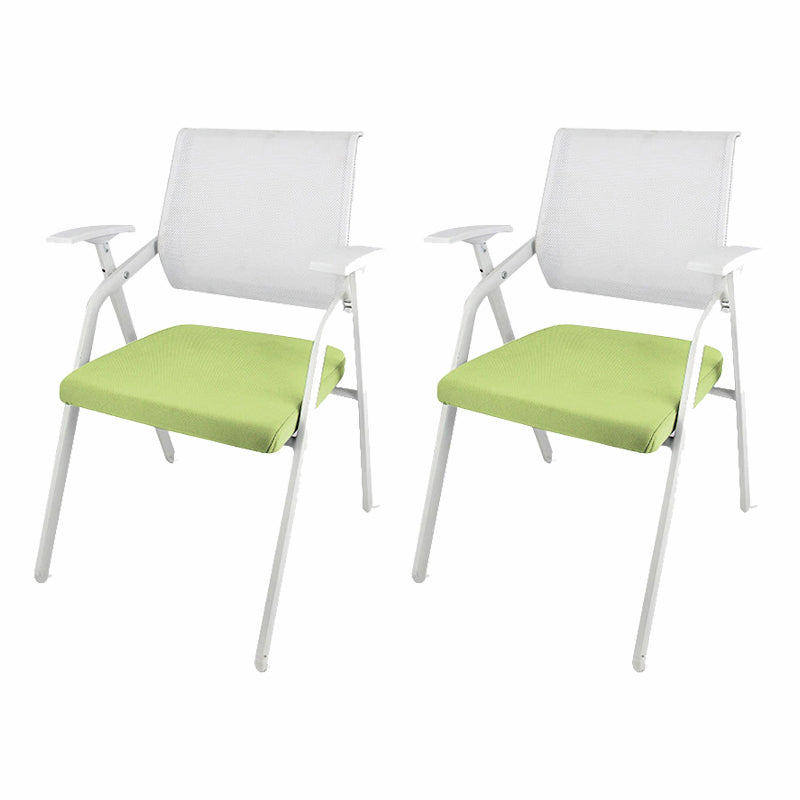 Mid Back Conference Chair with Fixed Arms Modern Office Chair with Metal Frame Fluorescent Green 2 Piece Set Clearhalo 'furn' 'furn_office_chair' 'Furniture' 'furniture_office_chair' 'Office Chairs' 'Office Furniture' 'office_chair' 5011039