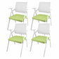 Mid Back Conference Chair with Fixed Arms Modern Office Chair with Metal Frame Fluorescent Green 4 Piece Set Clearhalo 'furn' 'furn_office_chair' 'Furniture' 'furniture_office_chair' 'Office Chairs' 'Office Furniture' 'office_chair' 5011040