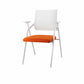 Mid Back Conference Chair with Fixed Arms Modern Office Chair with Metal Frame Orange 1 Piece Clearhalo 'furn' 'furn_office_chair' 'Furniture' 'furniture_office_chair' 'Office Chairs' 'Office Furniture' 'office_chair' 5011041