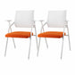 Mid Back Conference Chair with Fixed Arms Modern Office Chair with Metal Frame Orange 2 Piece Set Clearhalo 'furn' 'furn_office_chair' 'Furniture' 'furniture_office_chair' 'Office Chairs' 'Office Furniture' 'office_chair' 5011042