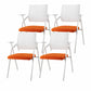 Mid Back Conference Chair with Fixed Arms Modern Office Chair with Metal Frame Orange 4 Piece Set Clearhalo 'furn' 'furn_office_chair' 'Furniture' 'furniture_office_chair' 'Office Chairs' 'Office Furniture' 'office_chair' 5011043
