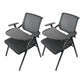 Mid Back Conference Chair with Fixed Arms Modern Office Chair with Metal Frame Matte Black 2 Piece Set Clearhalo 'furn' 'furn_office_chair' 'Furniture' 'furniture_office_chair' 'Office Chairs' 'Office Furniture' 'office_chair' 5011045