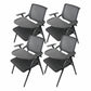 Mid Back Conference Chair with Fixed Arms Modern Office Chair with Metal Frame Matte Black 4 Piece Set Clearhalo 'furn' 'furn_office_chair' 'Furniture' 'furniture_office_chair' 'Office Chairs' 'Office Furniture' 'office_chair' 5011046