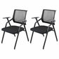 Mid Back Conference Chair with Fixed Arms Modern Office Chair with Metal Frame Textured Black 2 Piece Set Clearhalo 'furn' 'furn_office_chair' 'Furniture' 'furniture_office_chair' 'Office Chairs' 'Office Furniture' 'office_chair' 5011048