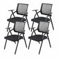 Mid Back Conference Chair with Fixed Arms Modern Office Chair with Metal Frame Textured Black 4 Piece Set Clearhalo 'furn' 'furn_office_chair' 'Furniture' 'furniture_office_chair' 'Office Chairs' 'Office Furniture' 'office_chair' 5011049