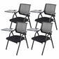 Mid Back Conference Chair with Fixed Arms Modern Office Chair with Metal Frame Gloss Black 4 Piece Set Clearhalo 'furn' 'furn_office_chair' 'Furniture' 'furniture_office_chair' 'Office Chairs' 'Office Furniture' 'office_chair' 5011052