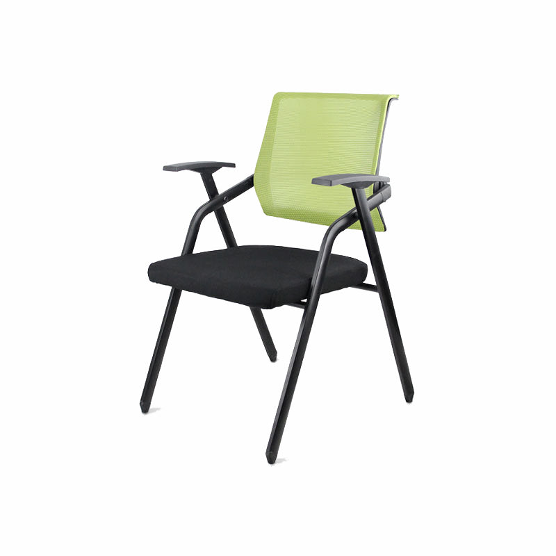 Mid Back Conference Chair with Fixed Arms Modern Office Chair with Metal Frame Green-Black 1 Piece Clearhalo 'furn' 'furn_office_chair' 'Furniture' 'furniture_office_chair' 'Office Chairs' 'Office Furniture' 'office_chair' 5011053