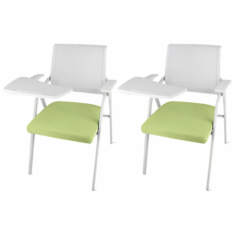 Mid Back Conference Chair with Fixed Arms Modern Office Chair with Metal Frame Green 2 Piece Set Clearhalo 'furn' 'furn_office_chair' 'Furniture' 'furniture_office_chair' 'Office Chairs' 'Office Furniture' 'office_chair' 5011060
