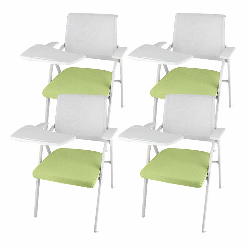 Mid Back Conference Chair with Fixed Arms Modern Office Chair with Metal Frame Green 4 Piece Set Clearhalo 'furn' 'furn_office_chair' 'Furniture' 'furniture_office_chair' 'Office Chairs' 'Office Furniture' 'office_chair' 5011061