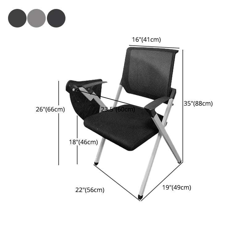 Mid Back Conference Chair with Fixed Arms Modern Office Chair with Metal Frame Clearhalo 'furn' 'furn_office_chair' 'Furniture' 'furniture_office_chair' 'Office Chairs' 'Office Furniture' 'office_chair' 5011062