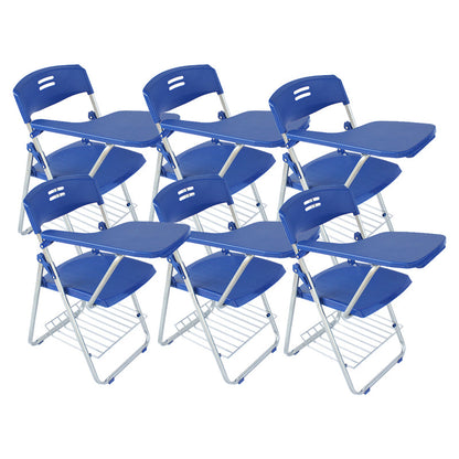 Modern Plastic and Metal Desk Chair with Low Back Home Office Chair Dark Blue 6 Piece Set Clearhalo 'furn' 'furn_office_chair' 'Furniture' 'furniture_office_chair' 'Office Chairs' 'Office Furniture' 'office_chair' 5011065