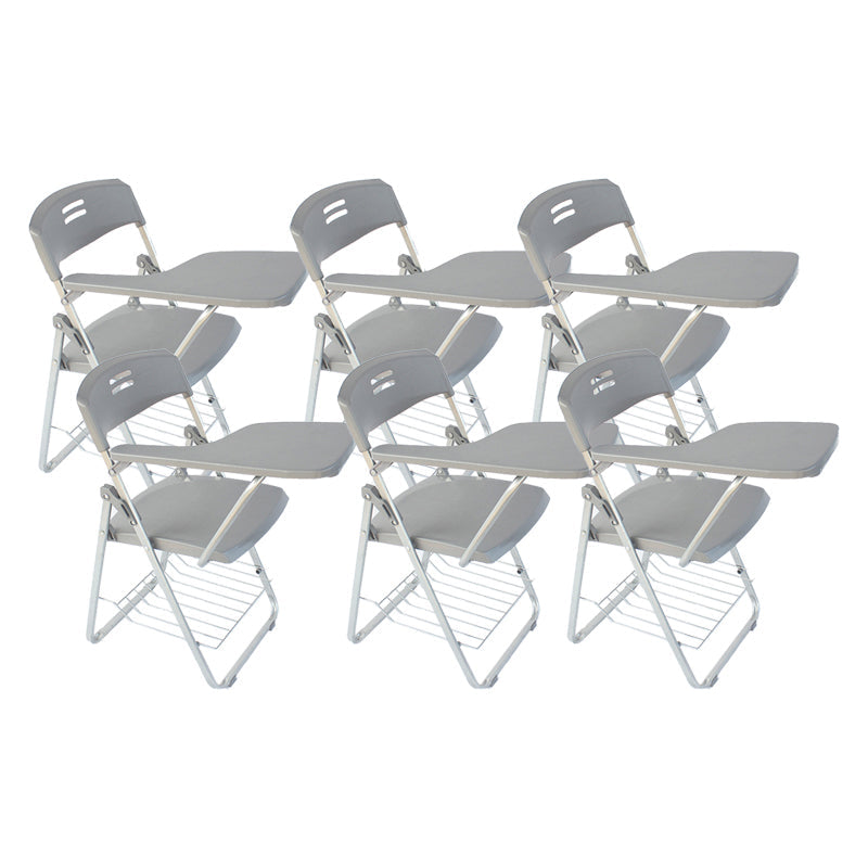 Modern Plastic and Metal Desk Chair with Low Back Home Office Chair Dark Gray 6 Piece Set Clearhalo 'furn' 'furn_office_chair' 'Furniture' 'furniture_office_chair' 'Office Chairs' 'Office Furniture' 'office_chair' 5011066