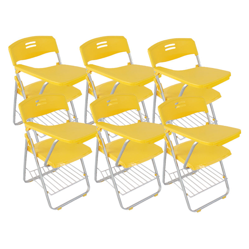 Modern Plastic and Metal Desk Chair with Low Back Home Office Chair Yellow 6 Piece Set Clearhalo 'furn' 'furn_office_chair' 'Furniture' 'furniture_office_chair' 'Office Chairs' 'Office Furniture' 'office_chair' 5011068