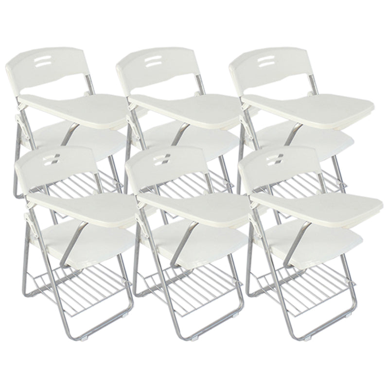 Modern Plastic and Metal Desk Chair with Low Back Home Office Chair White 6 Piece Set Clearhalo 'furn' 'furn_office_chair' 'Furniture' 'furniture_office_chair' 'Office Chairs' 'Office Furniture' 'office_chair' 5011072