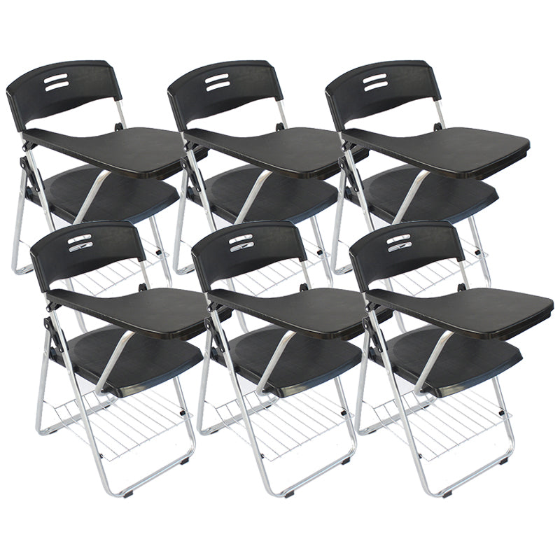 Modern Plastic and Metal Desk Chair with Low Back Home Office Chair Black 6 Piece Set Clearhalo 'furn' 'furn_office_chair' 'Furniture' 'furniture_office_chair' 'Office Chairs' 'Office Furniture' 'office_chair' 5011075