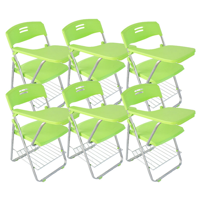 Modern Plastic and Metal Desk Chair with Low Back Home Office Chair Green 6 Piece Set Clearhalo 'furn' 'furn_office_chair' 'Furniture' 'furniture_office_chair' 'Office Chairs' 'Office Furniture' 'office_chair' 5011078