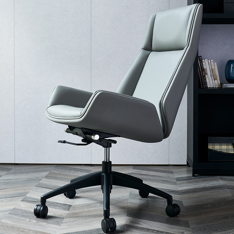 Contemporary Executive Ofiice Chair with Chrome Frame Armless Computer Desk Chair Clearhalo 'furn' 'furn_office_chair' 'Furniture' 'furniture_office_chair' 'Office Chairs' 'Office Furniture' 'office_chair' 5011087