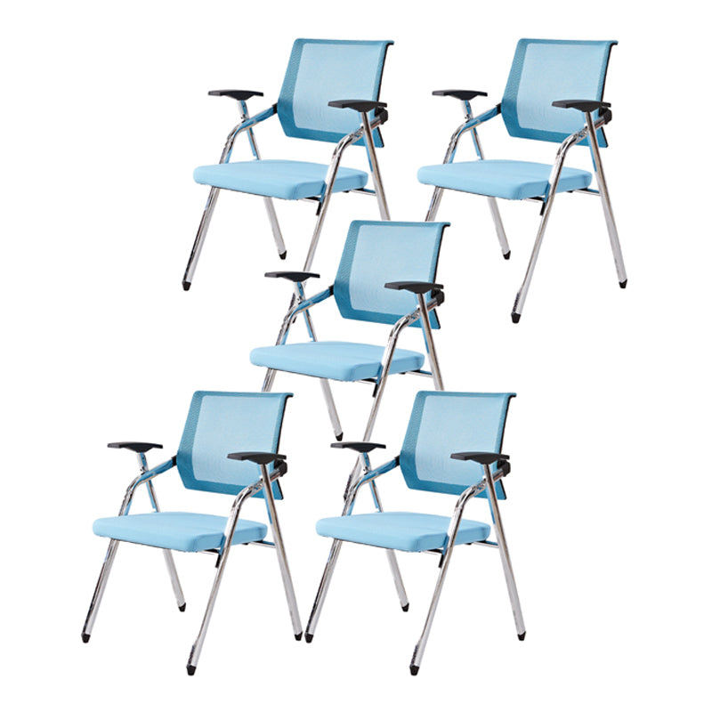 Modern Black Plastic Mesh Desk Chair with Mid Back Home Office Chair Blue 5 Piece Set Clearhalo 'furn' 'furn_office_chair' 'Furniture' 'furniture_office_chair' 'Office Chairs' 'Office Furniture' 'office_chair' 5011101