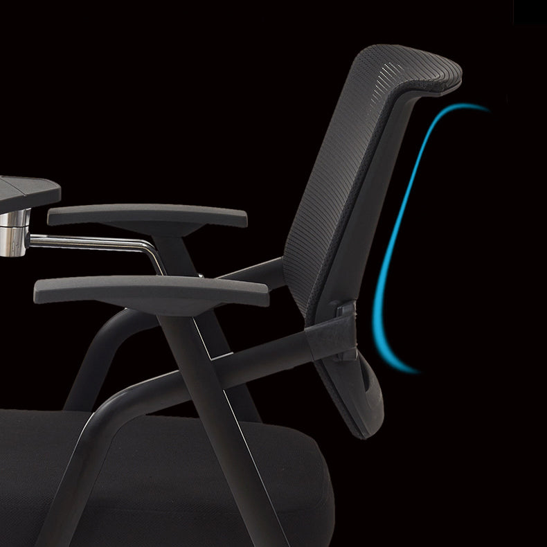 Modern Black Plastic Mesh Desk Chair with Mid Back Home Office Chair Clearhalo 'furn' 'furn_office_chair' 'Furniture' 'furniture_office_chair' 'Office Chairs' 'Office Furniture' 'office_chair' 5011106