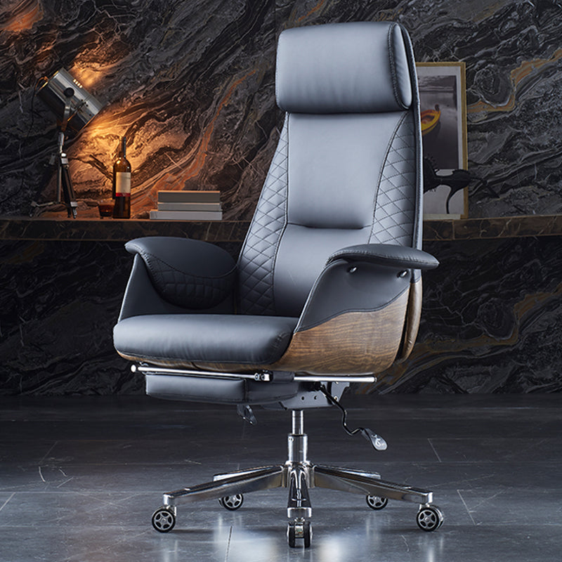 High Back Executive Swivel Office Chair Chrome Metal Frame Modern Ergonomic Task Chair Clearhalo 'furn' 'furn_office_chair' 'Furniture' 'furniture_office_chair' 'Office Chairs' 'Office Furniture' 'office_chair' 5011116