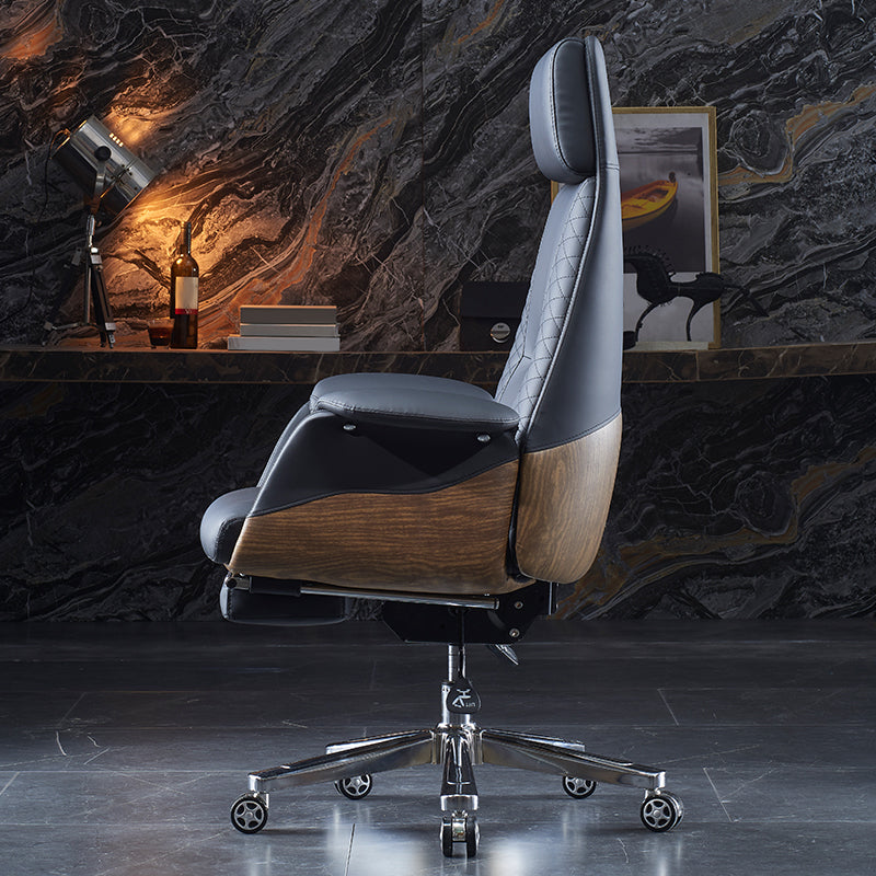 High Back Executive Swivel Office Chair Chrome Metal Frame Modern Ergonomic Task Chair Clearhalo 'furn' 'furn_office_chair' 'Furniture' 'furniture_office_chair' 'Office Chairs' 'Office Furniture' 'office_chair' 5011121