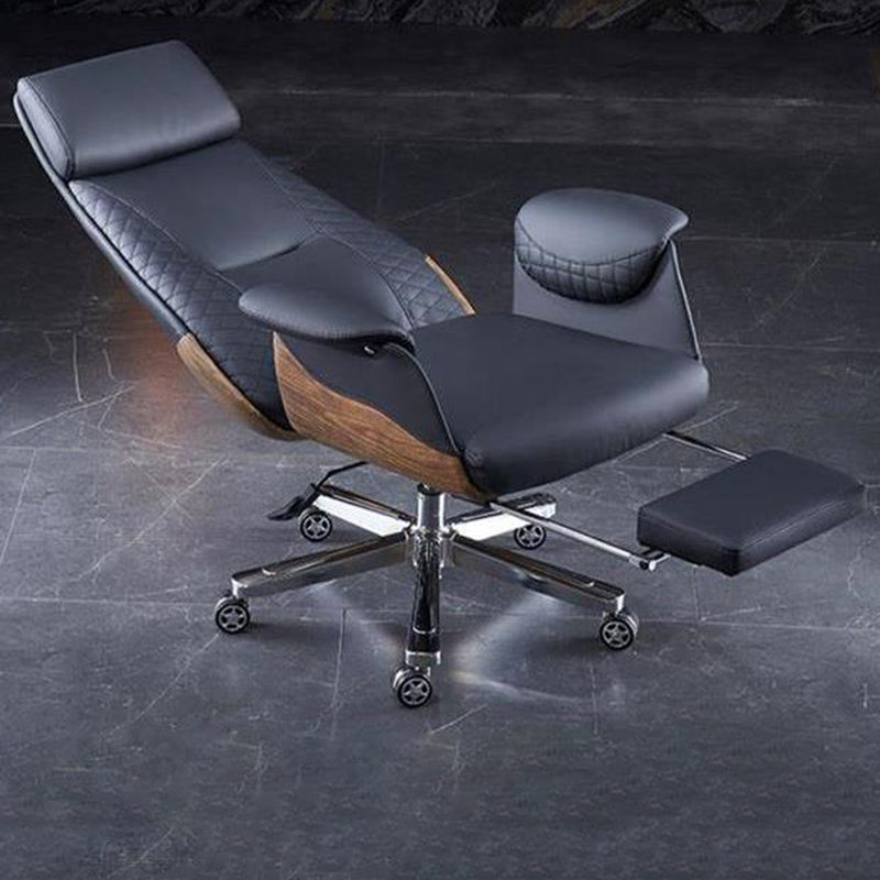 High Back Executive Swivel Office Chair Chrome Metal Frame Modern Ergonomic Task Chair Clearhalo 'furn' 'furn_office_chair' 'Furniture' 'furniture_office_chair' 'Office Chairs' 'Office Furniture' 'office_chair' 5011130