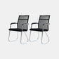 Silver Metal Mesh Modern Conference Chair Mid-Back and High Back Conference Chair Black 2 Piece Set Clearhalo 'furn' 'furn_office_chair' 'Furniture' 'furniture_office_chair' 'Office Chairs' 'Office Furniture' 'office_chair' 5011133