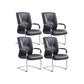 Silver Metal Modern Conference Chair High Back Leather Conference Chair Gloss Black 4 Piece Set Clearhalo 'furn' 'furn_office_chair' 'Furniture' 'furniture_office_chair' 'Office Chairs' 'Office Furniture' 'office_chair' 5011157