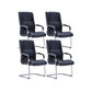 Silver Metal Modern Conference Chair High Back Leather Conference Chair Black 4 Piece Set Clearhalo 'furn' 'furn_office_chair' 'Furniture' 'furniture_office_chair' 'Office Chairs' 'Office Furniture' 'office_chair' 5011161