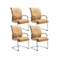 Silver Metal Modern Conference Chair High Back Leather Conference Chair 4 Piece Set Clearhalo 'furn' 'furn_office_chair' 'Furniture' 'furniture_office_chair' 'Office Chairs' 'Office Furniture' 'office_chair' 5011166