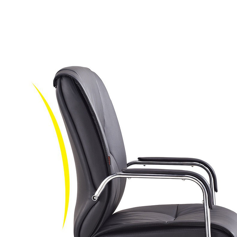 Silver Metal Modern Conference Chair High Back Leather Conference Chair Clearhalo 'furn' 'furn_office_chair' 'Furniture' 'furniture_office_chair' 'Office Chairs' 'Office Furniture' 'office_chair' 5011167