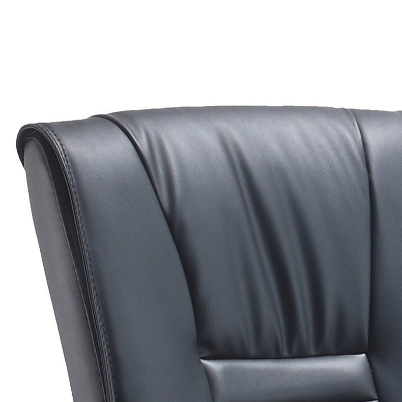 Silver Metal Modern Conference Chair High Back Leather Conference Chair Clearhalo 'furn' 'furn_office_chair' 'Furniture' 'furniture_office_chair' 'Office Chairs' 'Office Furniture' 'office_chair' 5011168