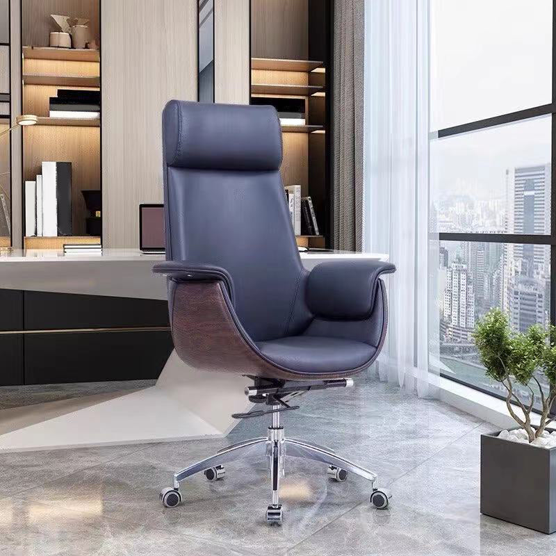 Modern Armless Swivel Chair with Chrome Frame Executive Height-adjustable Office Chair Clearhalo 'furn' 'furn_office_chair' 'Furniture' 'furniture_office_chair' 'Office Chairs' 'Office Furniture' 'office_chair' 5011172