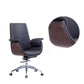 Modern Armless Swivel Chair with Chrome Frame Executive Height-adjustable Office Chair Black Mid-Back (14-22 in.) Casters Included Clearhalo 'furn' 'furn_office_chair' 'Furniture' 'furniture_office_chair' 'Office Chairs' 'Office Furniture' 'office_chair' 5011173
