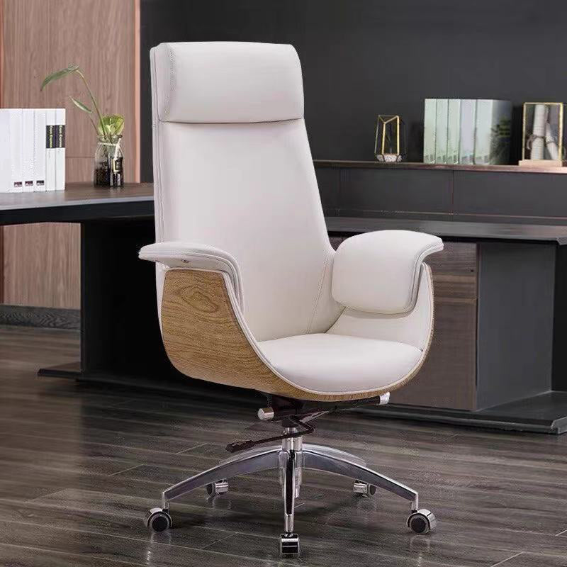 Modern Armless Swivel Chair with Chrome Frame Executive Height-adjustable Office Chair Clearhalo 'furn' 'furn_office_chair' 'Furniture' 'furniture_office_chair' 'Office Chairs' 'Office Furniture' 'office_chair' 5011175