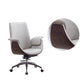 Modern Armless Swivel Chair with Chrome Frame Executive Height-adjustable Office Chair Grey Mid-Back (14-22 in.) Casters Included Clearhalo 'furn' 'furn_office_chair' 'Furniture' 'furniture_office_chair' 'Office Chairs' 'Office Furniture' 'office_chair' 5011180