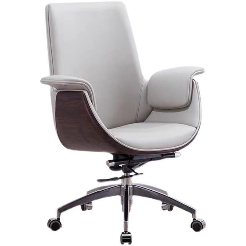 Modern Armless Swivel Chair with Chrome Frame Executive Height-adjustable Office Chair Clearhalo 'furn' 'furn_office_chair' 'Furniture' 'furniture_office_chair' 'Office Chairs' 'Office Furniture' 'office_chair' 5011181