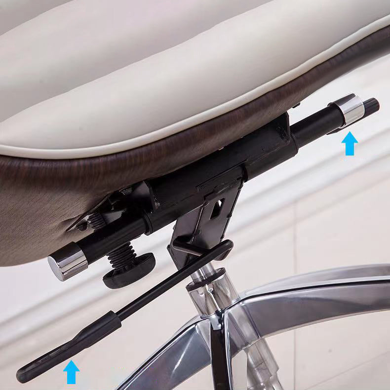 Modern Armless Swivel Chair with Chrome Frame Executive Height-adjustable Office Chair Clearhalo 'furn' 'furn_office_chair' 'Furniture' 'furniture_office_chair' 'Office Chairs' 'Office Furniture' 'office_chair' 5011186