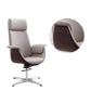Modern Armless Swivel Chair with Chrome Frame Executive Height-adjustable Office Chair Grey High-Back (Over 22 in.) Casters Not Included Clearhalo 'furn' 'furn_office_chair' 'Furniture' 'furniture_office_chair' 'Office Chairs' 'Office Furniture' 'office_chair' 5011187