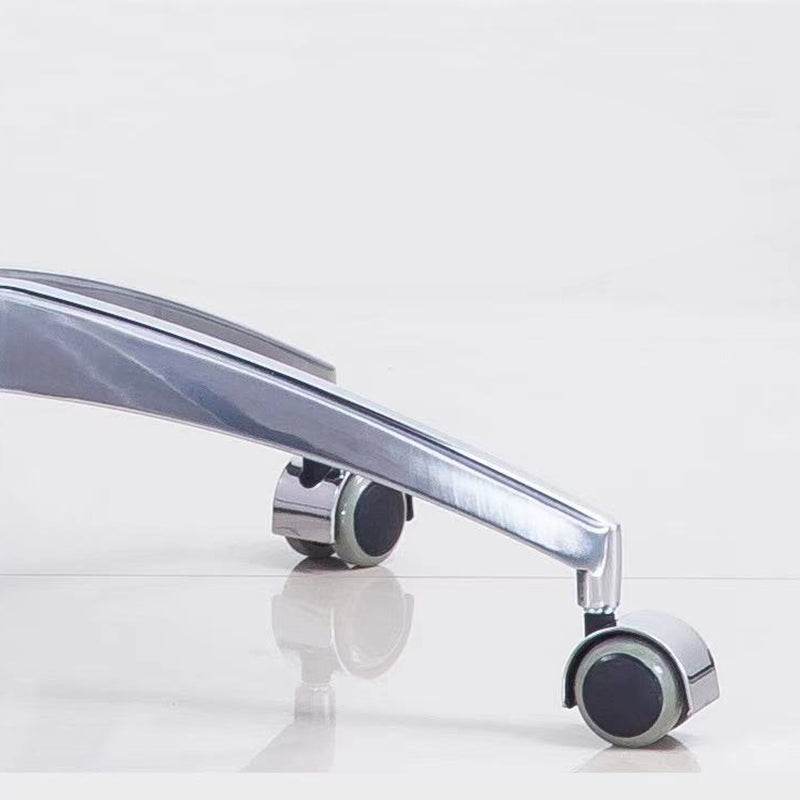 Modern Armless Swivel Chair with Chrome Frame Executive Height-adjustable Office Chair Clearhalo 'furn' 'furn_office_chair' 'Furniture' 'furniture_office_chair' 'Office Chairs' 'Office Furniture' 'office_chair' 5011189