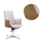 Modern Armless Swivel Chair with Chrome Frame Executive Height-adjustable Office Chair Off-White Mid-Back (14-22 in.) Casters Not Included Clearhalo 'furn' 'furn_office_chair' 'Furniture' 'furniture_office_chair' 'Office Chairs' 'Office Furniture' 'office_chair' 5011190