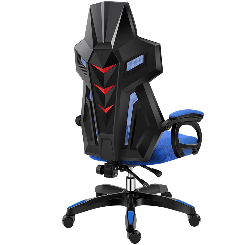 Modern Nylon Frame Gaming Chair Swivel Computer Desk Chair with Padded Arms Blue Without Footrest Clearhalo 'furn' 'furn_office_chair' 'Furniture' 'furniture_office_chair' 'Office Chairs' 'Office Furniture' 'office_chair' 5011210