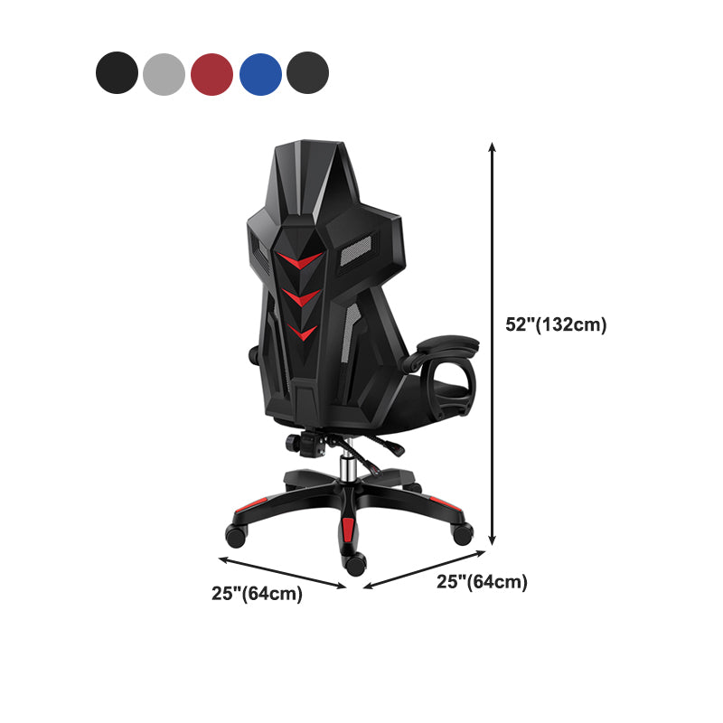 Modern Nylon Frame Gaming Chair Swivel Computer Desk Chair with Padded Arms Clearhalo 'furn' 'furn_office_chair' 'Furniture' 'furniture_office_chair' 'Office Chairs' 'Office Furniture' 'office_chair' 5011215