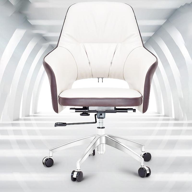 Chrome Metal Base Contemporary Office Chair Adjustable Task Chair with Wheels Clearhalo 'furn' 'furn_office_chair' 'Furniture' 'furniture_office_chair' 'Office Chairs' 'Office Furniture' 'office_chair' 5011219